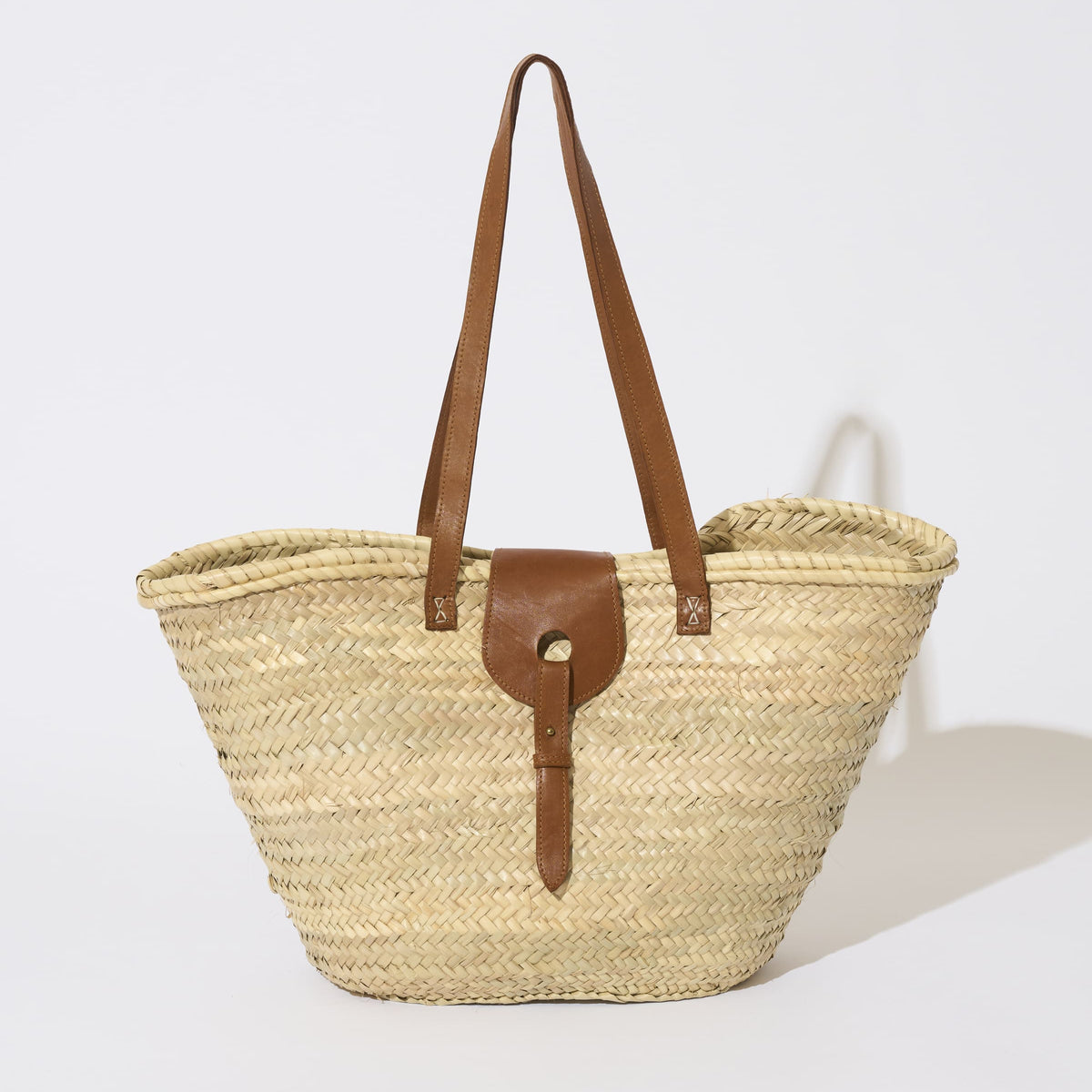 RAFFIA LEATHER FLAP BAG MIDIUM BROWN ラフィアレザー フラップバッグ